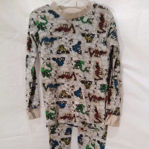 Kirkland Signature Boy's 2 Piece Pajamas set Color Tan w/ Trucks Size 8
